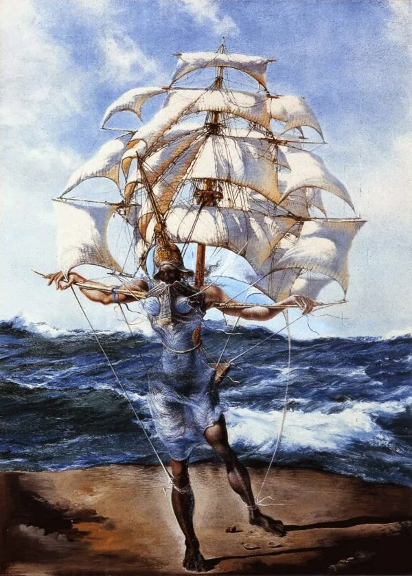 Salvador Dali The-Ship Reprodukcije znanih slikarjev, moderne stenske slike, umetniške slike za na steno
