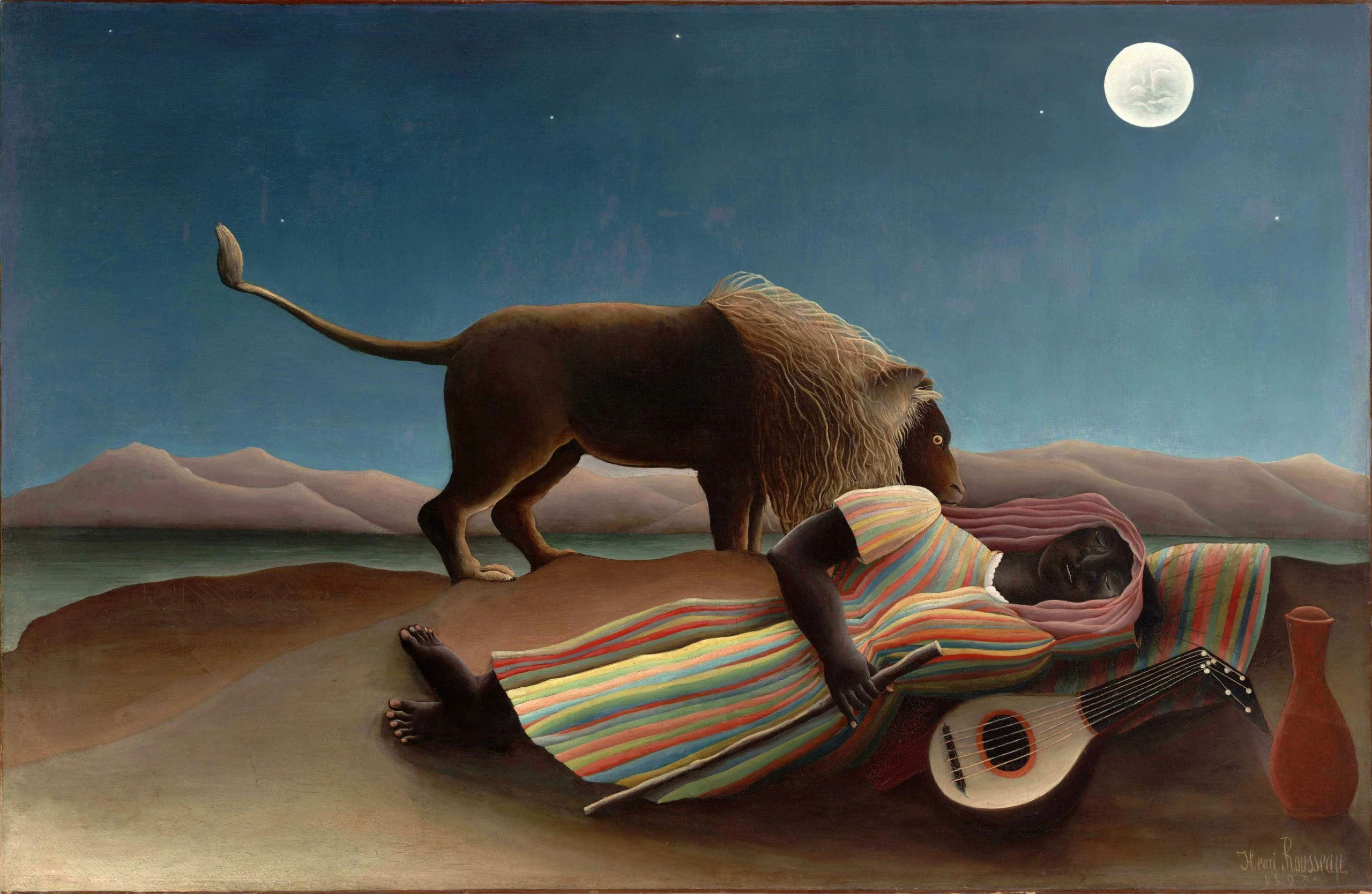 Henri Rousseau – Die schlafende Zigeunerin – handgemalte Reproduktion auf Leinwand
