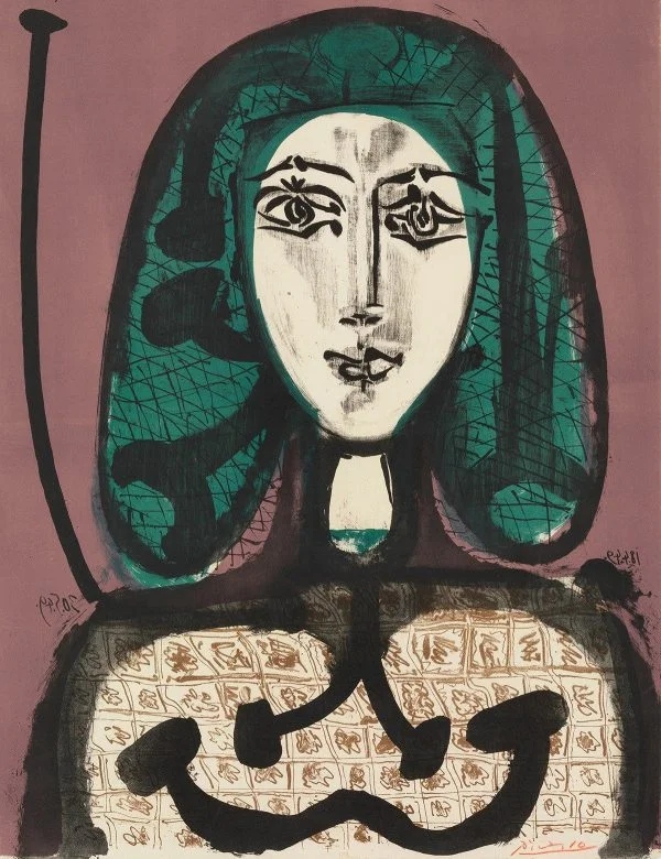 Pablo Picasso - Žena s mrežom za kosu - Ručno naslikane reprodukcije poznatih slikara, moderne zidne slike, umjetničke slike za zid