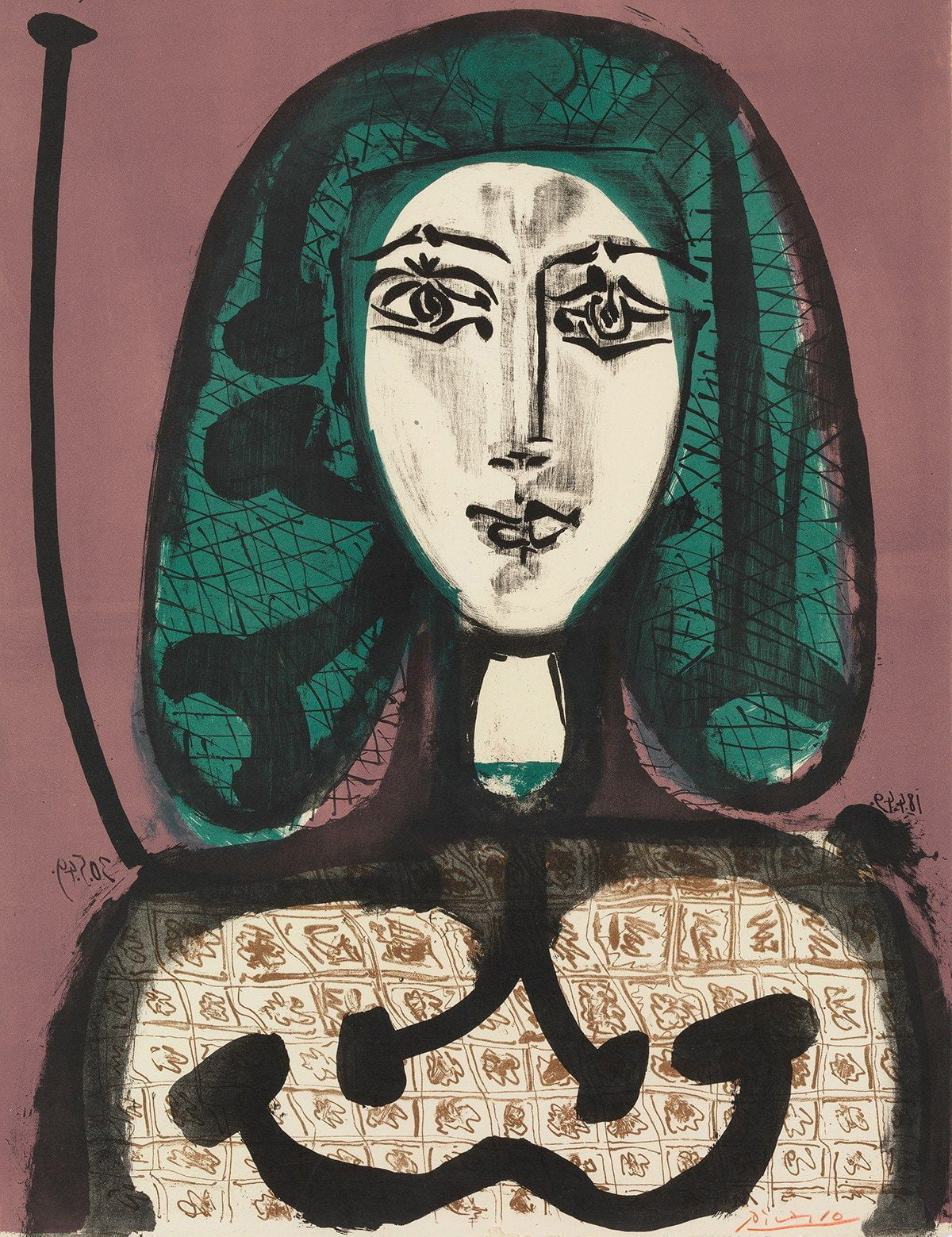 Pablo Picasso The-Woman-with-a-Hair-Net Ročno naslikane reprodukcije znanih slikarjev, moderne stenske slike, umetniške slike za na steno