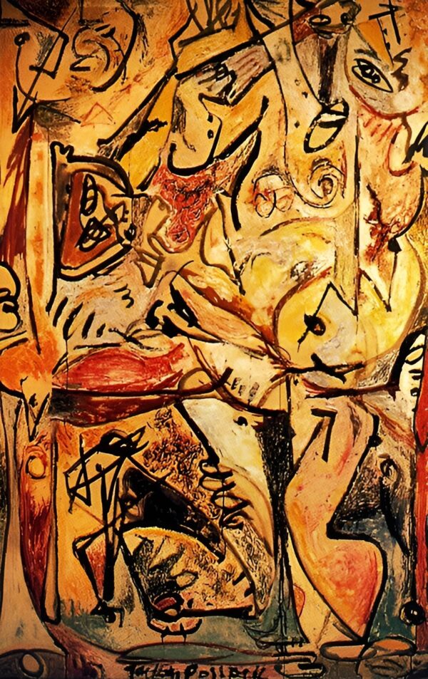 Jackson Pollock - The blue unconscious - Ročno naslikane reprodukcije znanih slikarjev, moderne stenske slike, umetniške slike za na steno