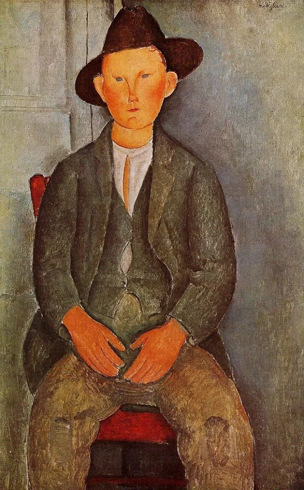 Amedeo Modigliani - The little peasant - Ročno naslikane reprodukcije znanih slikarjev, moderne stenske slike, umetniške slike za na steno