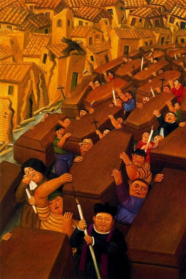 Fernando Botero - The parade. Ročno naslikane reprodukcije znanih slikarjev, moderne stenske slike, umetniške slike za na steno