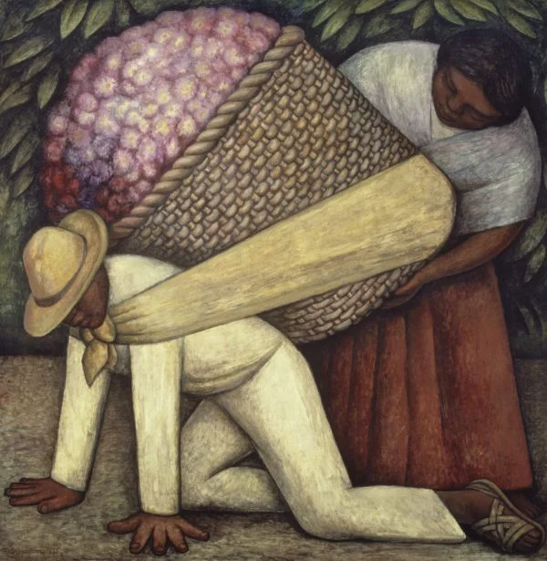 Diego Rivera - The Flower Carrier - Ročno naslikane reprodukcije znanih slikarjev, moderne stenske slike, umetniške slike za na steno