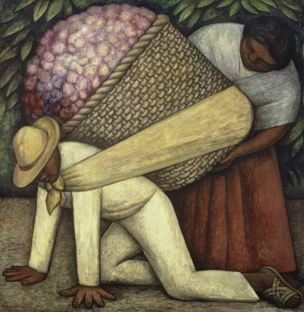 Diego Rivera - The Flower Carrier - Ročno naslikane reprodukcije znanih slikarjev, moderne stenske slike, umetniške slike za na steno