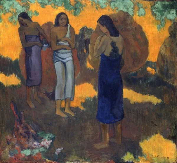 Three-Tahitian-Women-Paul-Gauguin Ročno naslikane reprodukcije znanih slikarjev, moderne stenske slike, umetniške slike za na steno