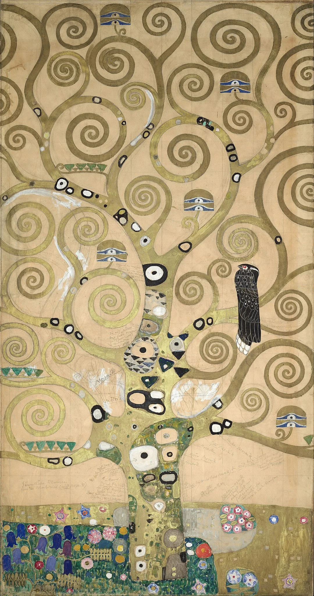 Gustav Klimt – Der Lebensbaum (Detail) – handgemalte Reproduktion auf Leinwand