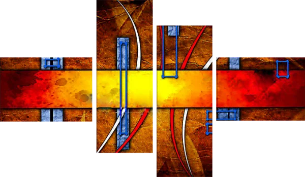 Ujeta-narava-moderna-vecdelna-slika Ročno naslikane reprodukcije znanih slikarjev, moderne stenske slike, umetniške slike za na steno