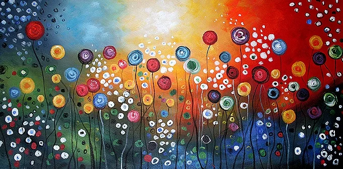 Kunst dekorative Ambient-Gemälde Blumen-III-Moderne-Gemälde Handgemalte Reproduktionen berühmter Maler, moderne Wandgemälde, Wandkunstgemälde