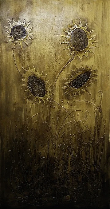 Painting-Golden-Sunflowers Hand-painted reproductions of famous painters, modern wall paintings for the wall