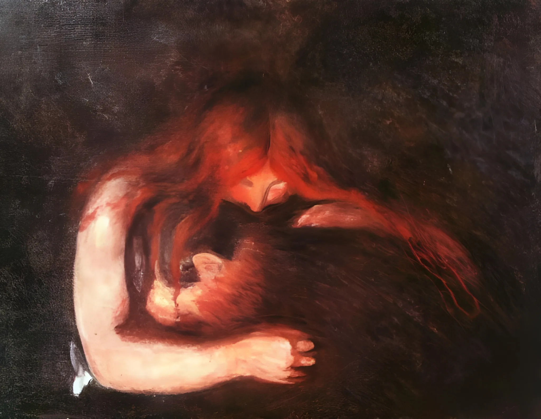 Edvard Munch – Vampir – handgemalte Reproduktion auf Leinwand