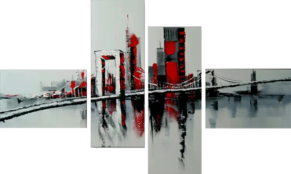 Bridge - Multi-Panel Artwork Hand-painted reproductions of famous painters, modern wall art, artistic paintings for the wall