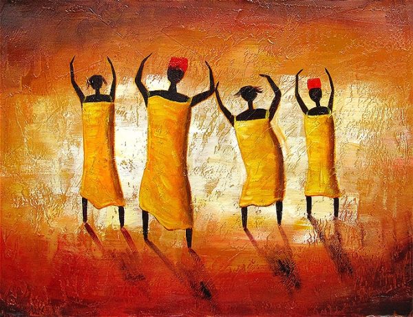 Hot Sun African Painting Hand-painted reproductions of famous painters, modern wall art, artistic paintings for the wall