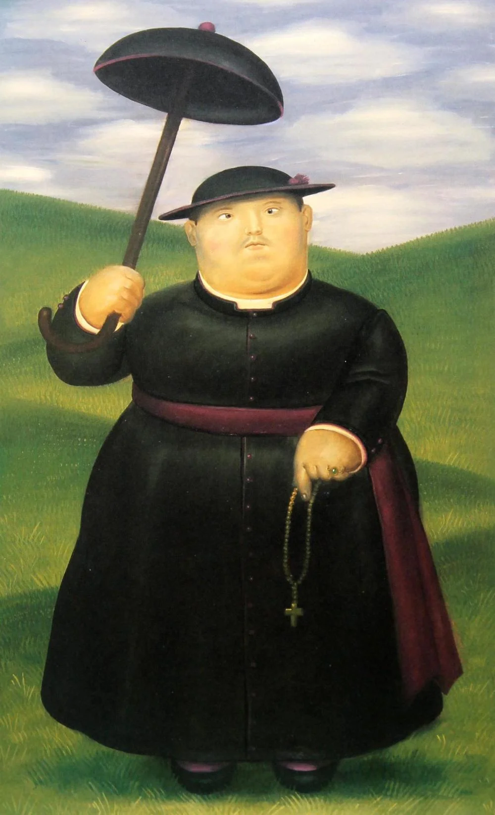 Botero Walk-through-the-hills Hand-painted reproductions of famous painters, modern wall art, artistic paintings for the wall