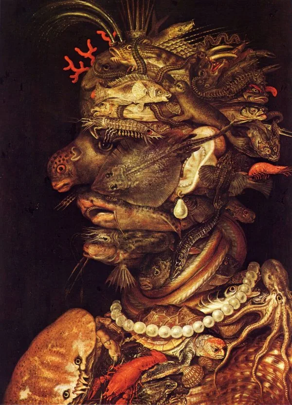 Water - Giuseppe Arcimboldo - reproduction of famous painting by famous artist, hand painted painting on canvas