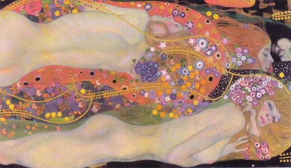 Vodene zmije II, Gustav Klimt - Reprodukcije poznatih slikarjev, moderne zidne slike, umjetničke slike za zid
