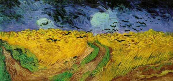 Van Gogh Wheat-Field-with-Crows-Van-Gogh_Reprodukcije znanih slikarjev, moderne stenske slike, umetniške slike za na steno