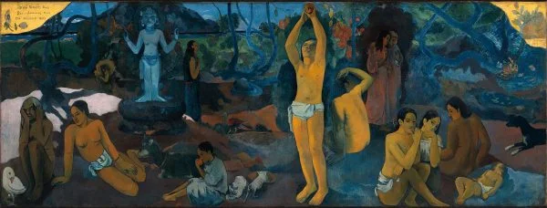 Paul Gaugin Where-Do-We-Come-From-What-Are-We-Where-Are-We-Going-Paul-Gauguin_Vasilij Kandinski White-Cross-Weies-Kreuz_ Reprodukcije znanih slikarjev, moderne stenske slike, umetniške slike za na steno