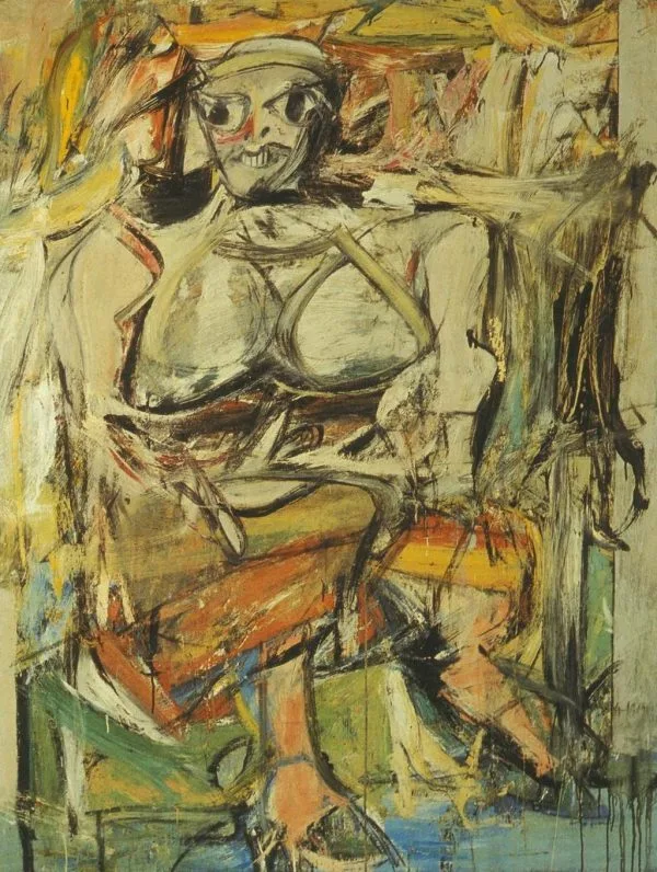 Willem de Kooning - Woman 1- Reprodukcije slikarjev, ročno naslikane stenske slike, olje na platnu, oljne slike, umetniške slike, moderne slike za na steno, ambientalne slike, abstraktne slike, dekorativne slike