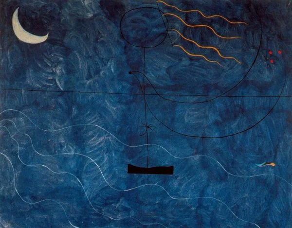 Joan Miro - Woman Bathing - Reprodukcije slikarjev, ročno naslikane stenske slike, olje na platnu, oljne slike, umetniške slike, moderne slike za na steno, ambientalne slike, abstraktne slike, dekorativne slike