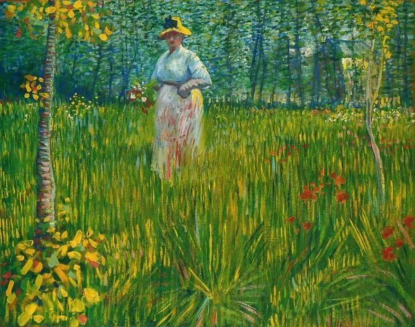 Vincent Van Gogh - Woman in a Garden - Reprodukcije slikarjev, ročno naslikane stenske slike, olje na platnu, oljne slike, umetniške slike, moderne slike za na steno, ambientalne slike, abstraktne slike, dekorativne slike