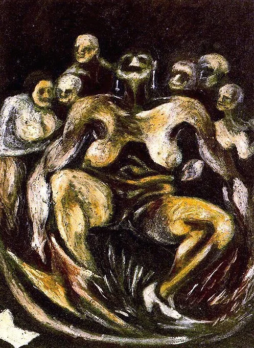 Jackson Pollock - Donna - Quadri riproduzioni, dipinti murali dipinti a mano, olio su tela, quadri ad olio, quadri d'arte, quadri moderni per parete, quadri ambientali, quadri astratti, quadri decorativi