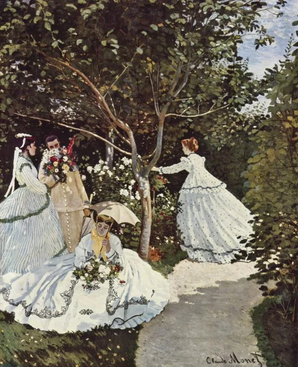 Claude Monet - Women in the garden - Reprodukcije slikarjev, ročno naslikane stenske slike, olje na platnu, oljne slike, umetniške slike, moderne slike za na steno, ambientalne slike, abstraktne slike, dekorativne slike
