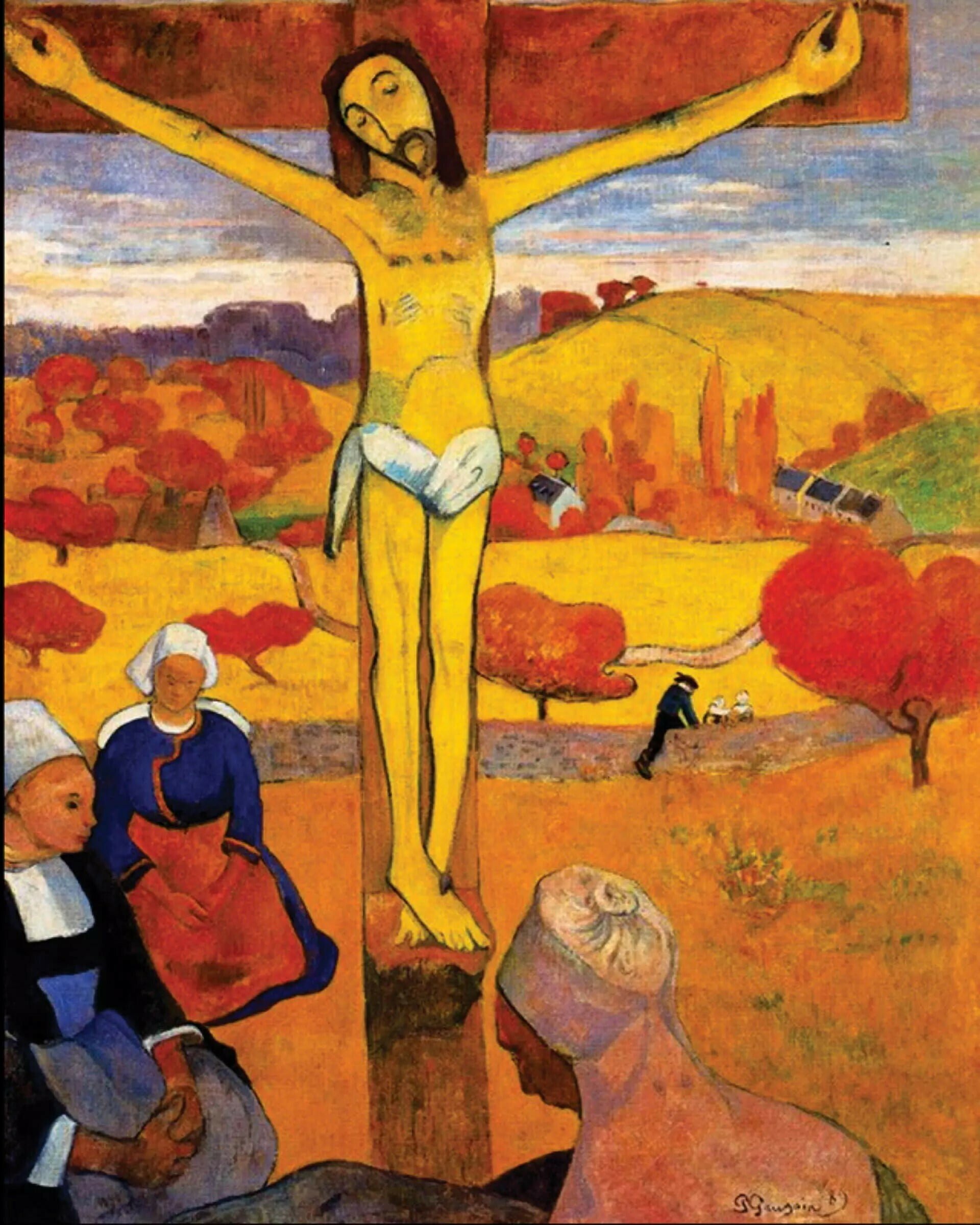 Yellow-Christ-Paul-Gauguin Híres festők reprodukciói, modern falfestmények, falművészet