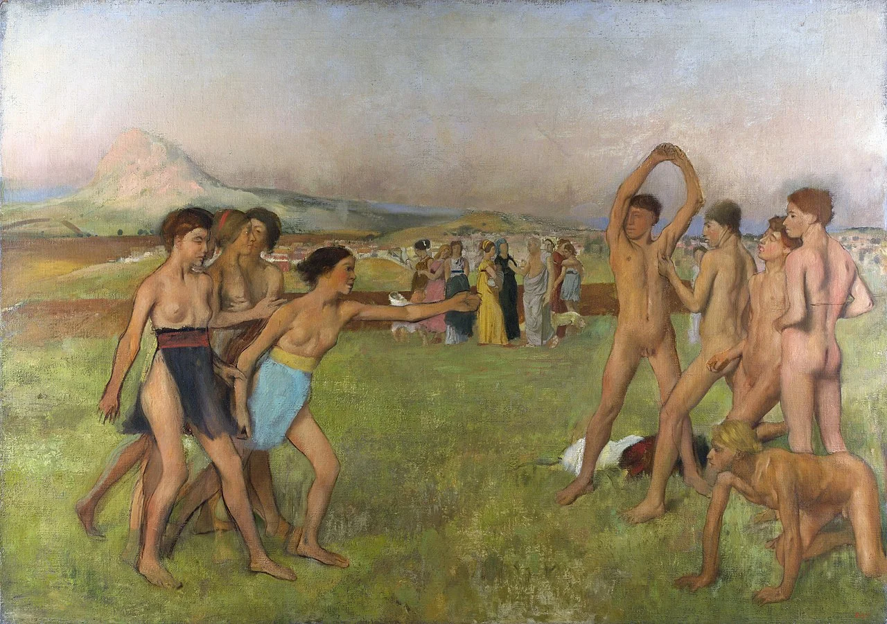 Edgar Degas - Giovani Spartani in allenamento - Quadri riproduzioni, dipinti murali dipinti a mano, olio su tela, quadri ad olio, quadri d'arte, quadri moderni per parete, quadri ambientali, quadri astratti, quadri decorativi