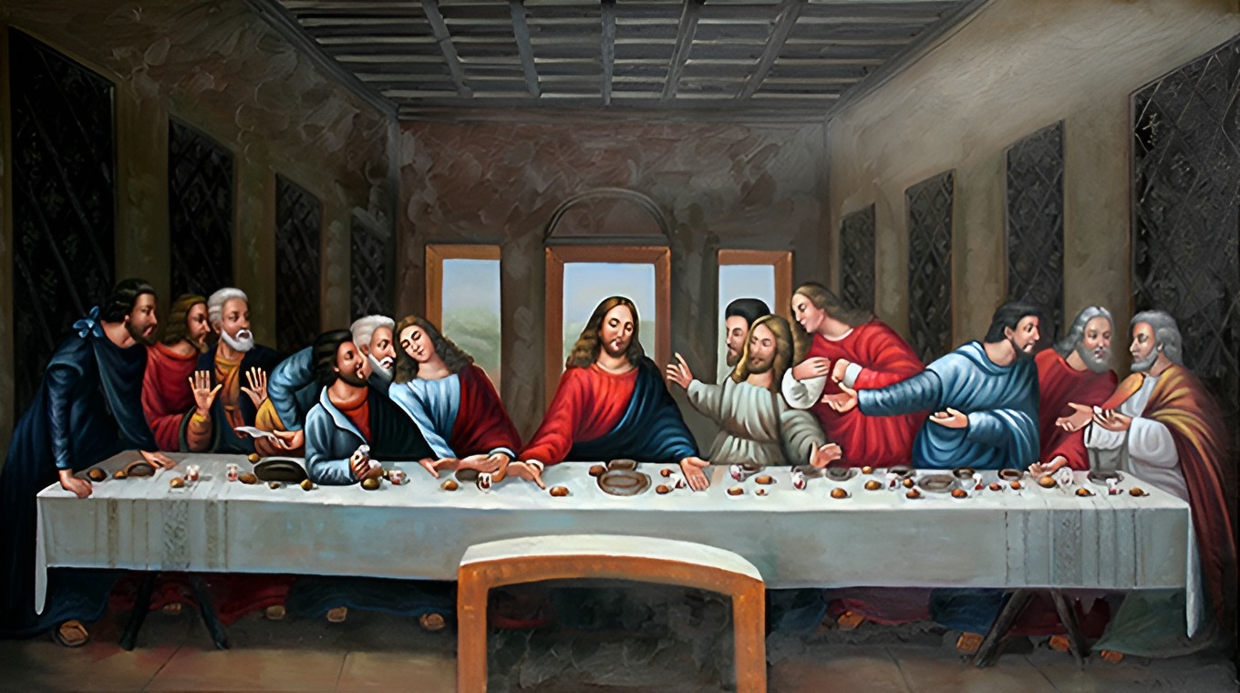 Religious Painting - The Last Supper (reproduction, famous painting)