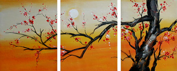 vecdelna-dekorativna-ambientalna-Slika-Japonske-cesnje-II-moderna-stenska-slika Ročno naslikane reprodukcije znanih slikarjev, moderne stenske slike, umetniške slike za na steno