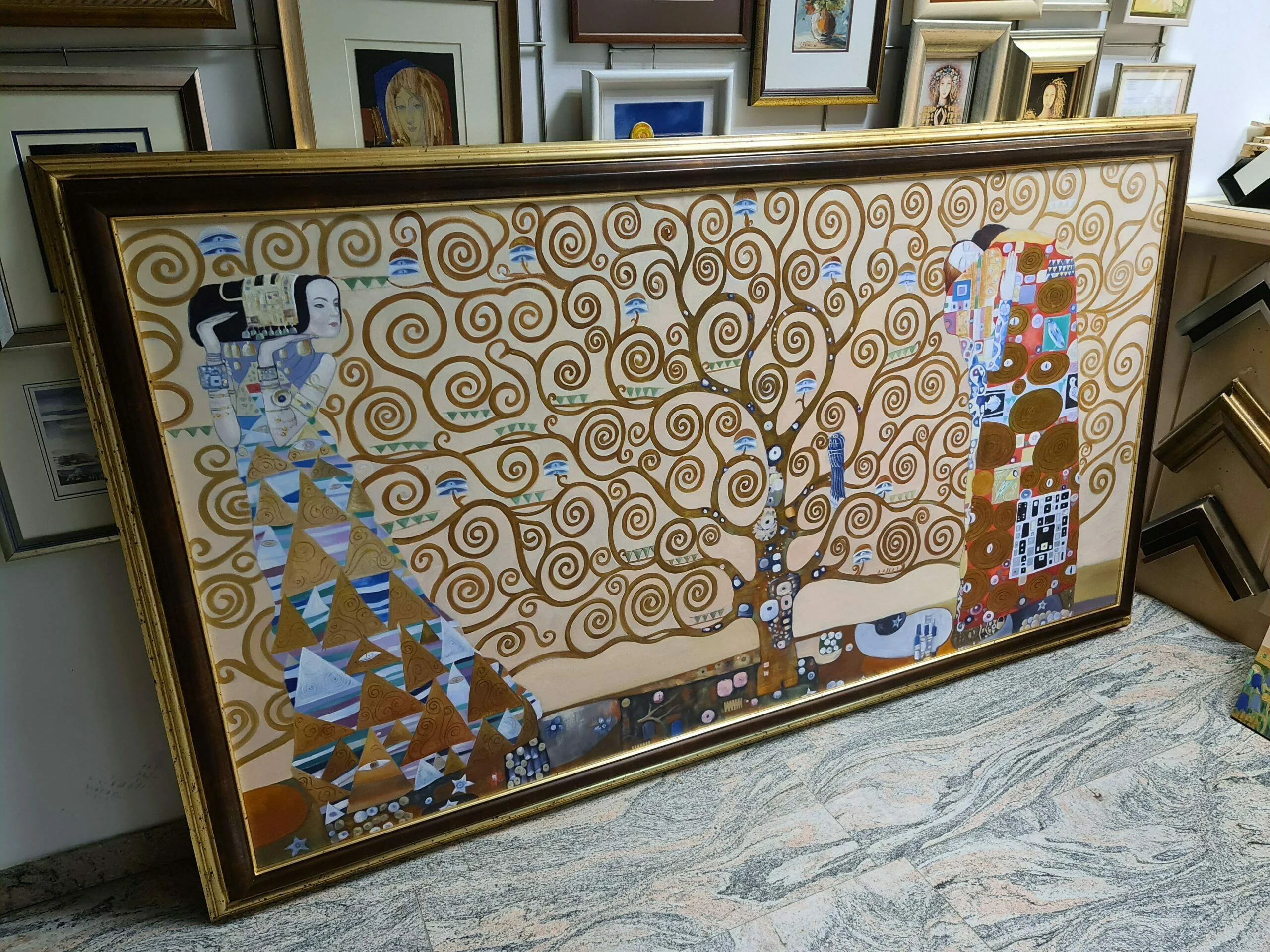 Gustav Klimt - Albero della vita - Riproduzioni a mano di dipinti famosi, quadri moderni, quadri artistici per pareti.