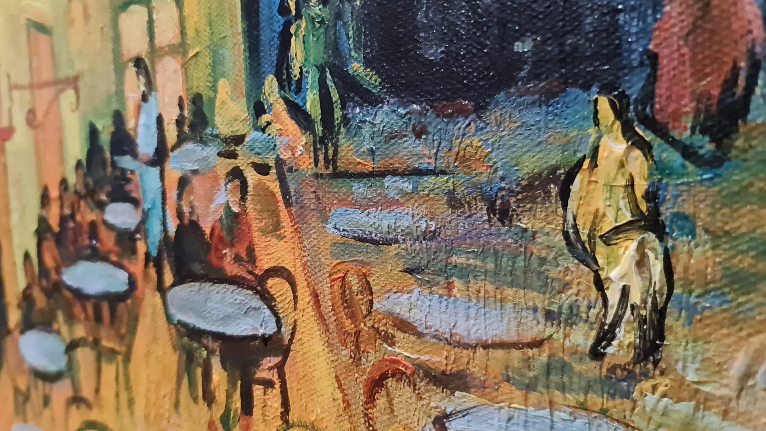 Vincent van Gogh - Kávéházi terasz a Forum téren -Cafe terrace on the place de Forum - festményeken