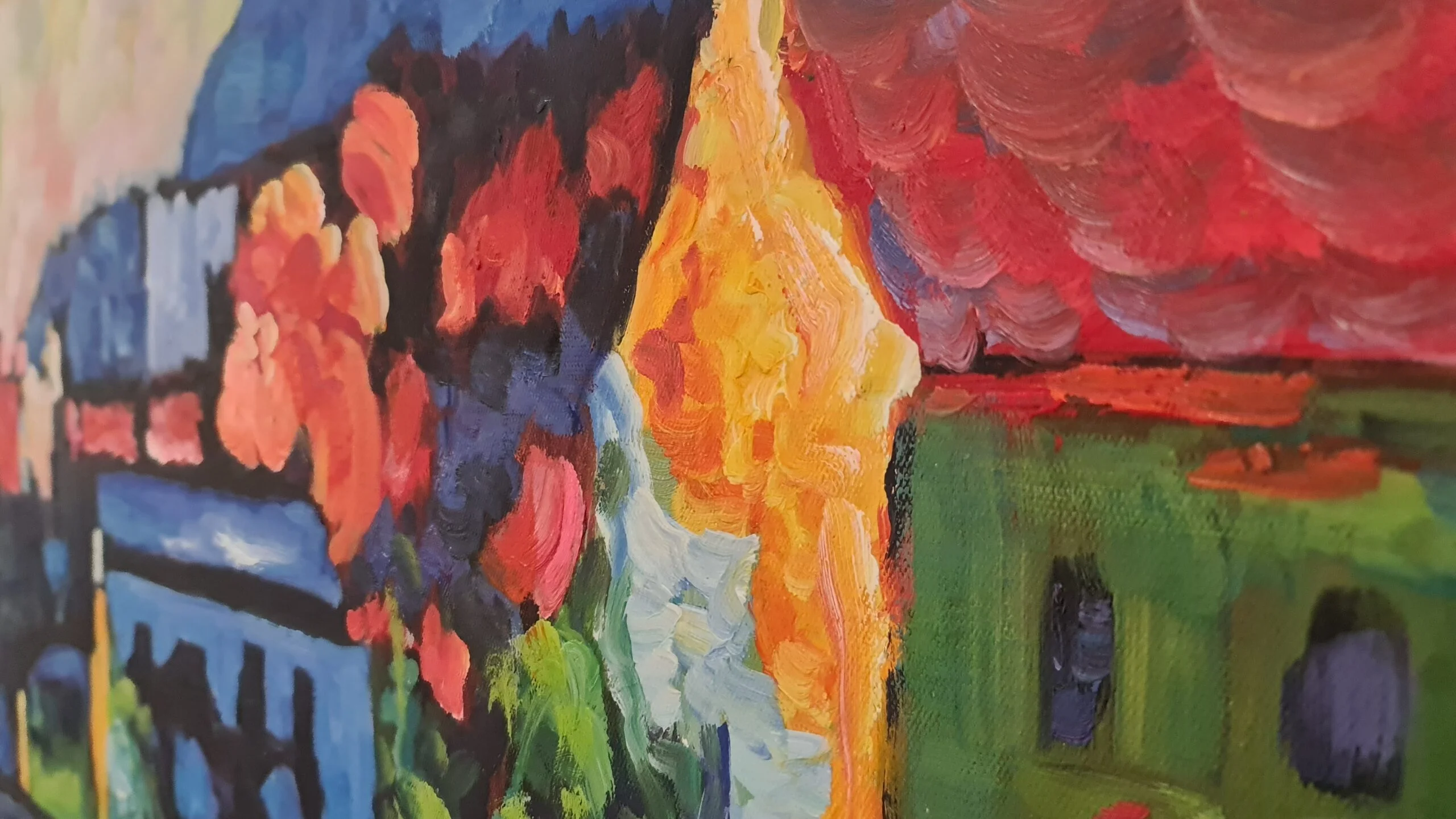 Wassily Kandinsky – München-Schwabing mit der Kirche St. Ursula – handgemalte Reproduktion auf Leinwand