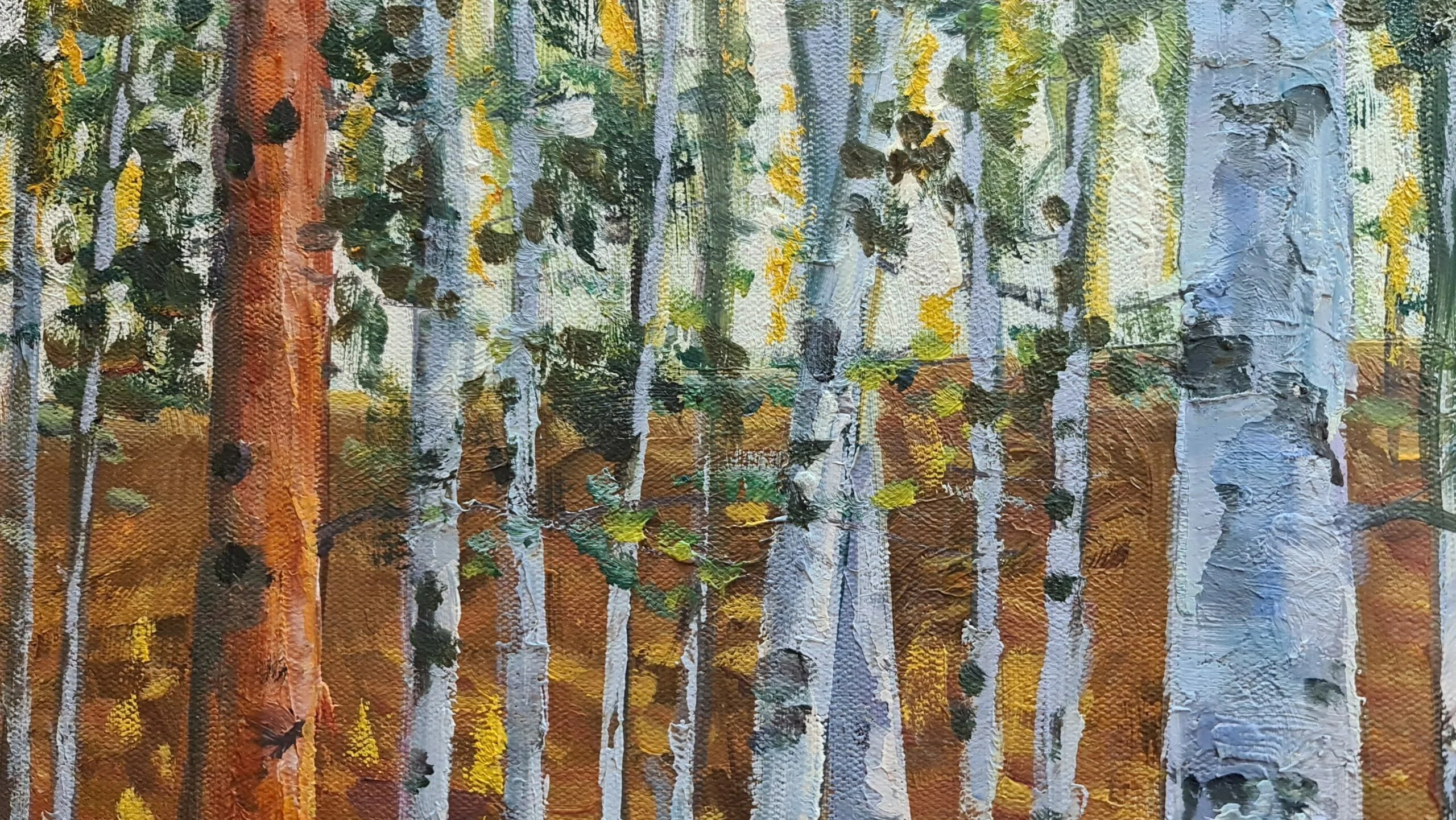 Gustav Klimt – Forest of
Beech Trees detail: reproduction, famous painting, painting on canvas, detail