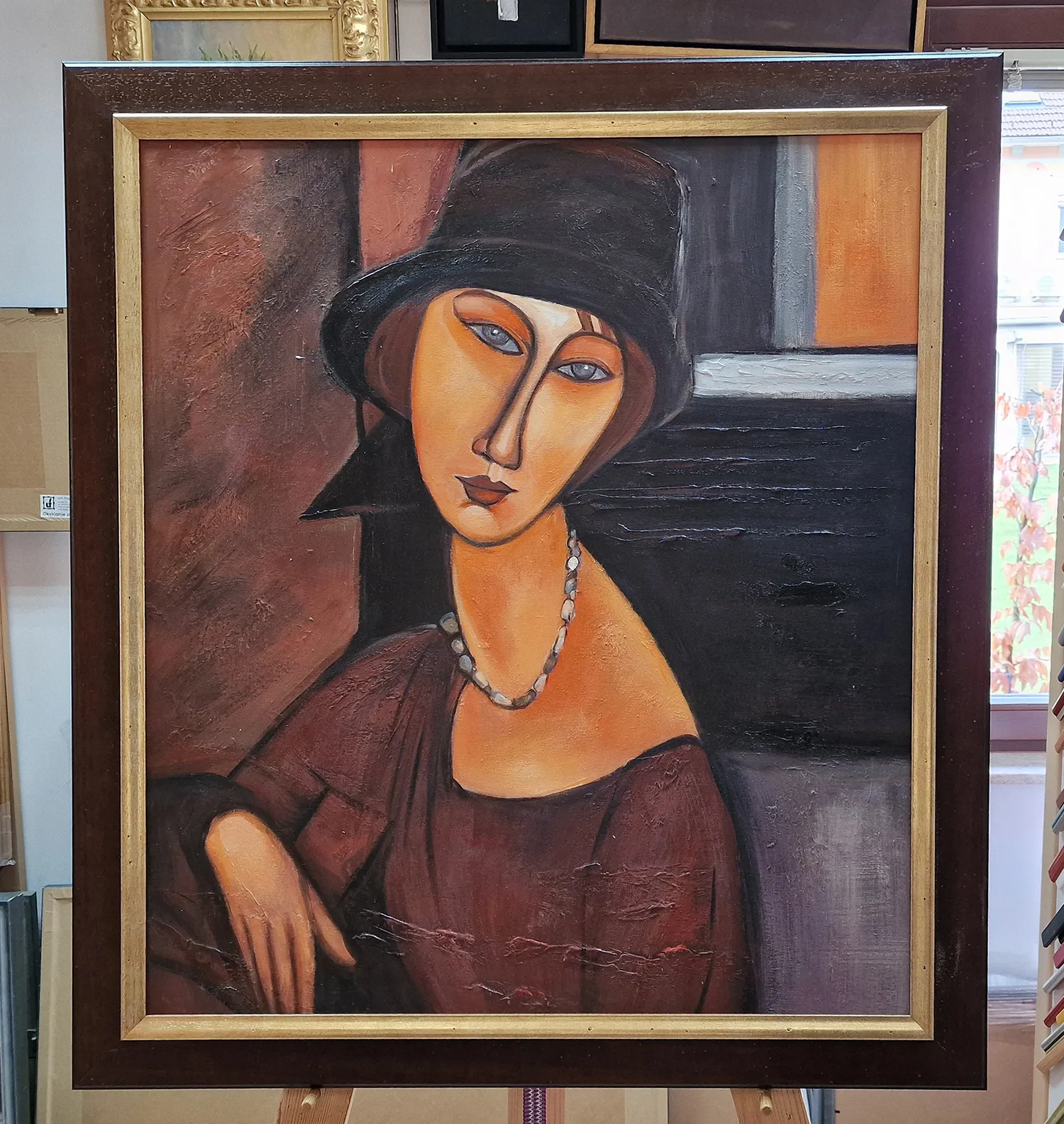 Amedeo Modigliani - Portret Jeanne Hébuterne IV - olje na platnu - ročno slikana kopija po naročilu
