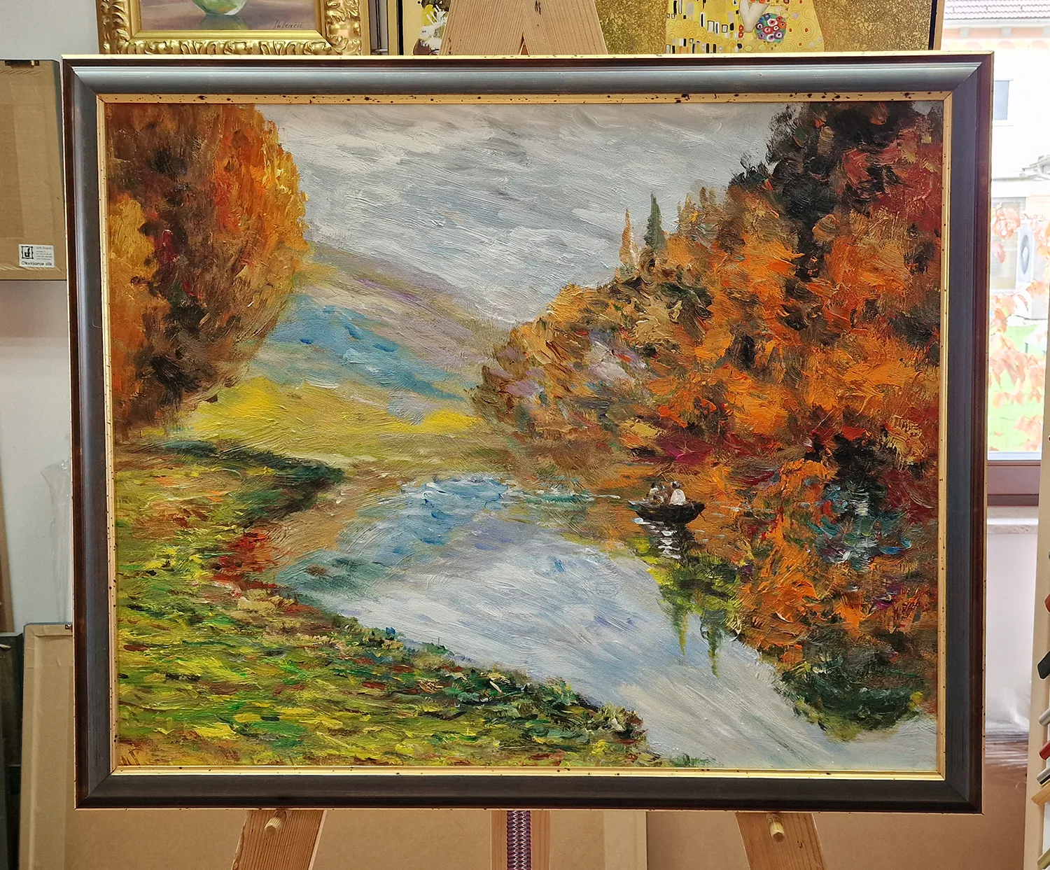 Claude Monet – Barque sur la Seine à Jeufosse 2 – riproduzione dipinta a mano su tela, quadro artistico Claude Monet – Barque sur la Seine à Jeufosse 2 – riproduzione dipinta a mano su tela, quadro artistico (2)