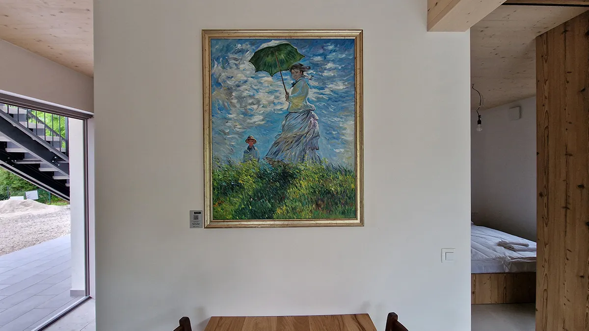 Claude Monet – Donna con parasole – riproduzione dipinta a mano su tela, quadro artistico (4)