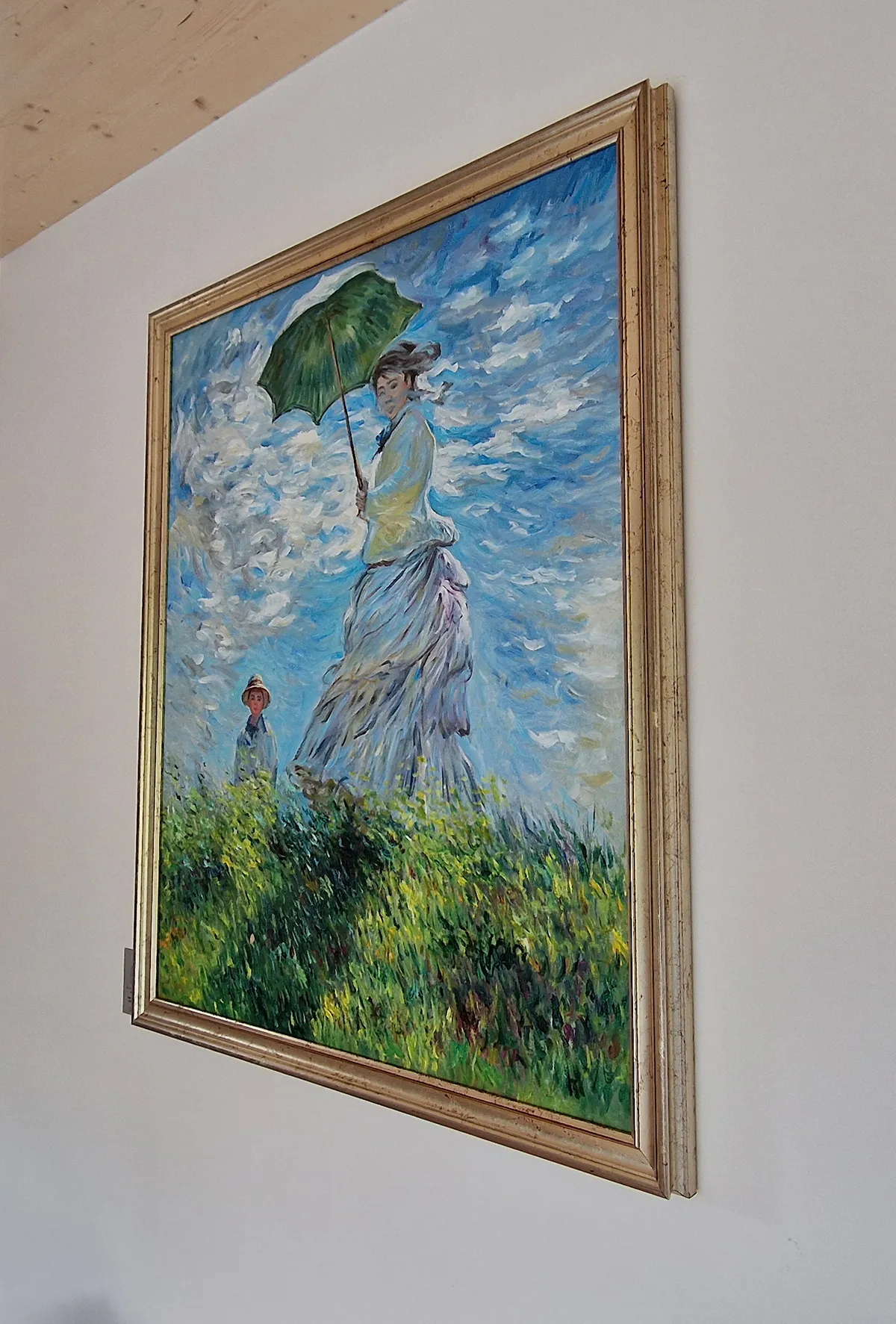 Claude Monet – Donna con parasole – riproduzione dipinta a mano su tela, quadro artistico (2)