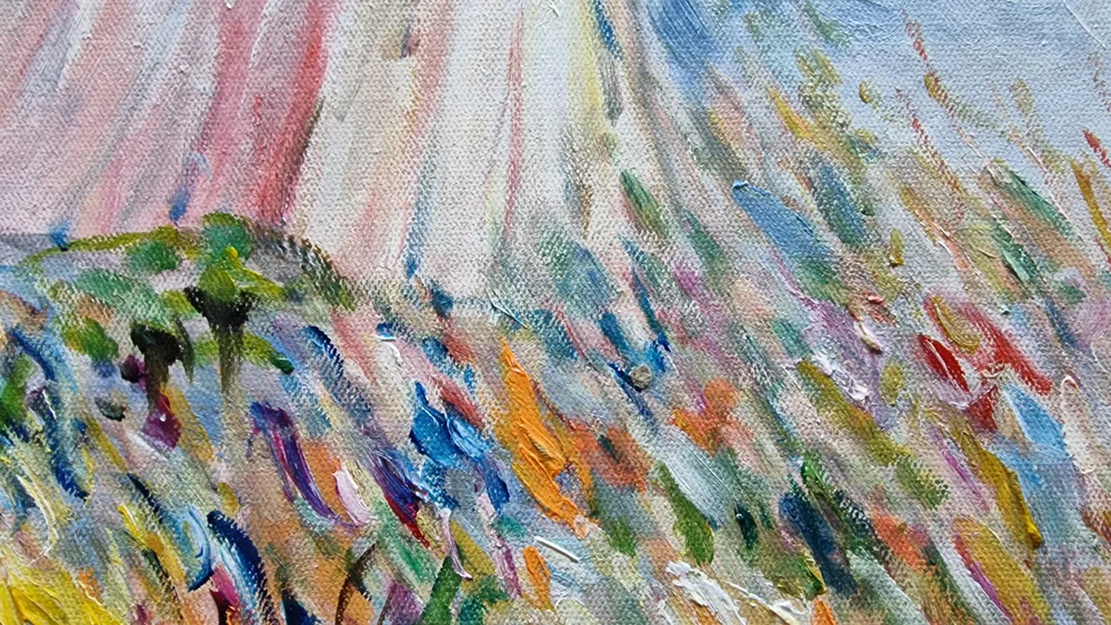 Claude Monet - Donna con parasole (rivolta a sinistra) - riproduzione dipinta a mano - quadro su tela dipinto a mano