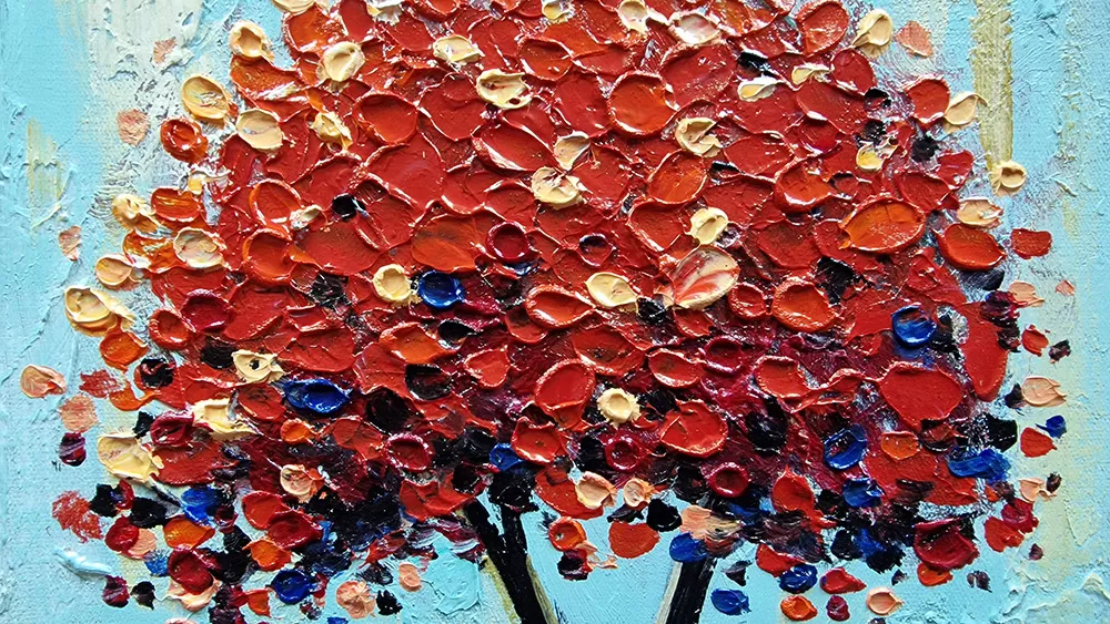 Vászonfestmények - Arany földön álló fa I Vászonfestmények - Arany földön álló fa - festmény vásznon - kézzel festett másolat rendelésre