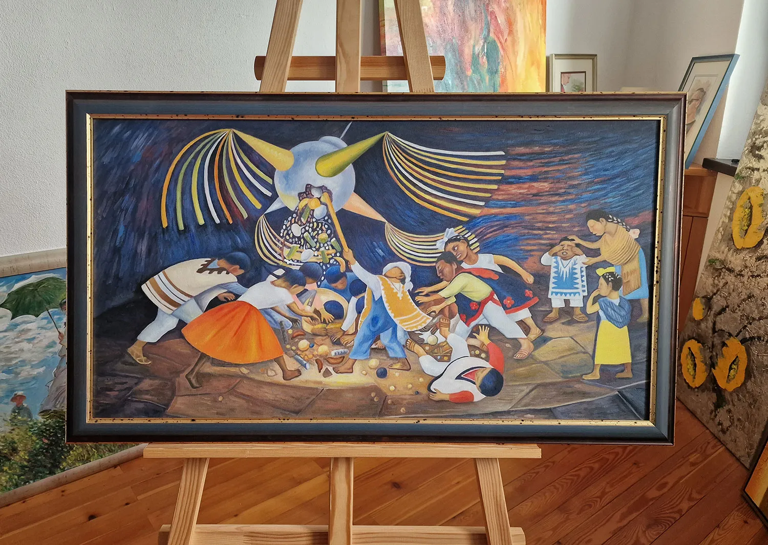 Diego Rivera - La Piñata - oil painting reproduction for the living room - on canvas