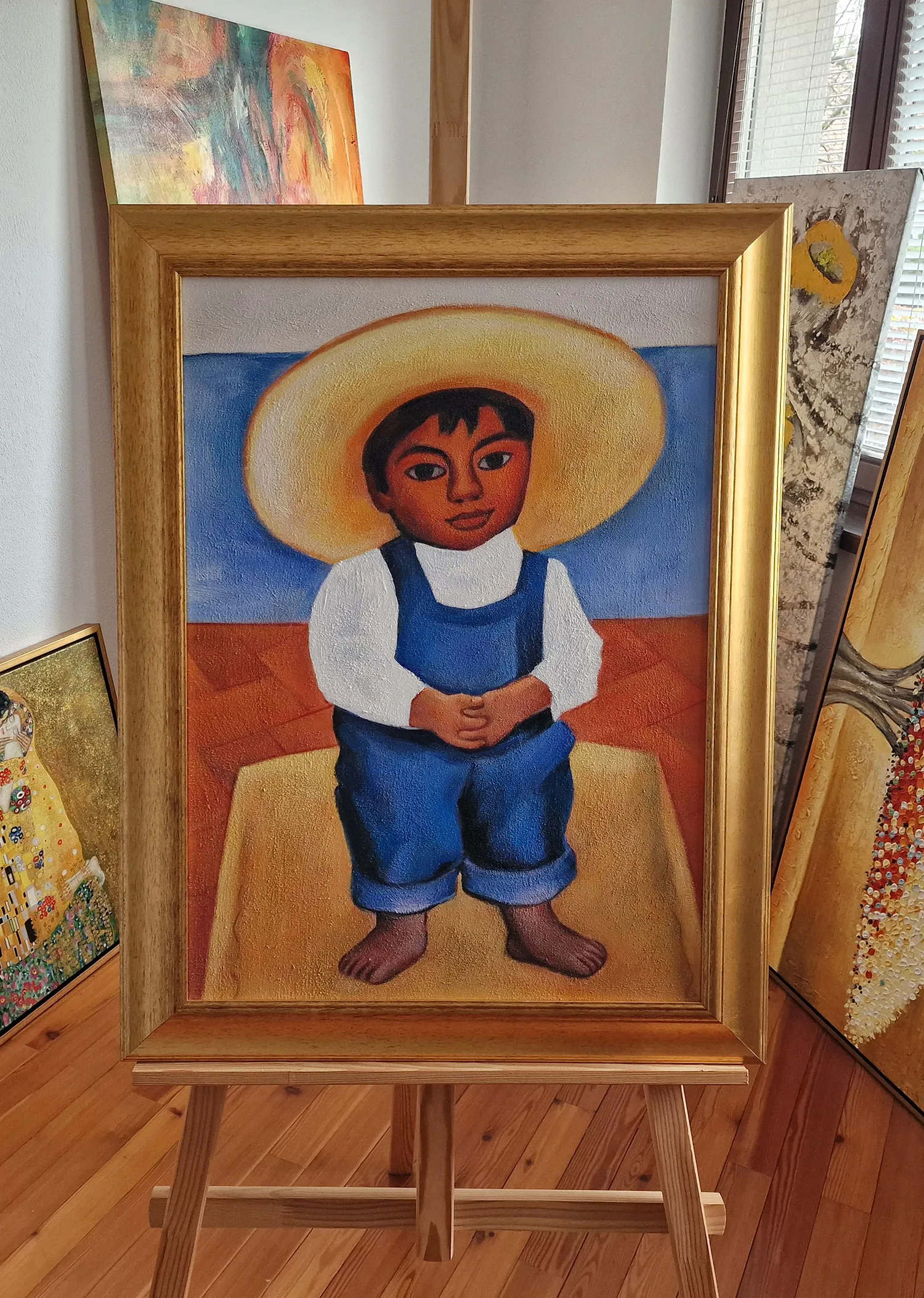 Diego Rivera – Retrato de ignacio umetniške slike Diego Rivera - Retrato de Ignacio - Kunstgemälde auf Leinwand - handgemaltes Gemälde