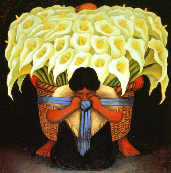Diego Rivera – The Flower-Seller reprodukcija slike na platnu