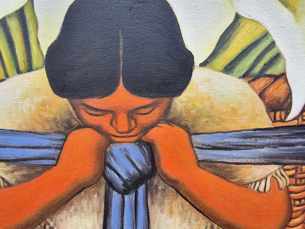 Diego Rivera – The Flower-Seller reprodukcija slike na platnu