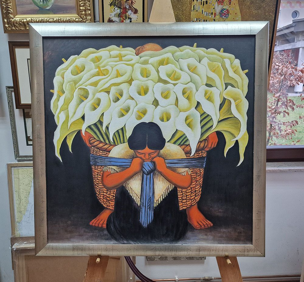 Diego Rivera – The Flower-Seller reprodukcija slike na platnu