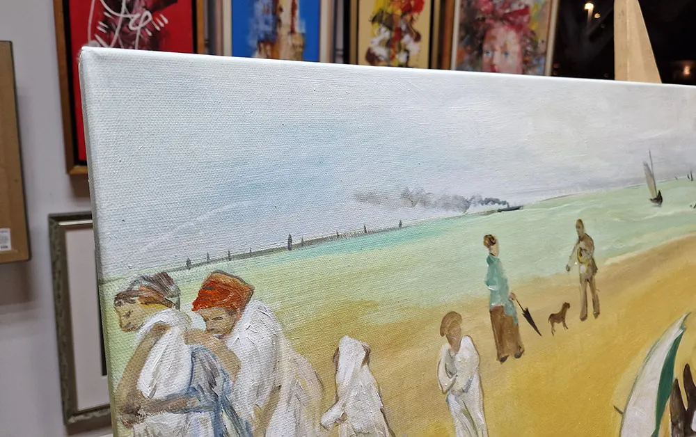 Edgar Degas - Strandszene - handgemaltes Kunstgemälde - Gemälde in Öl auf Leinwand