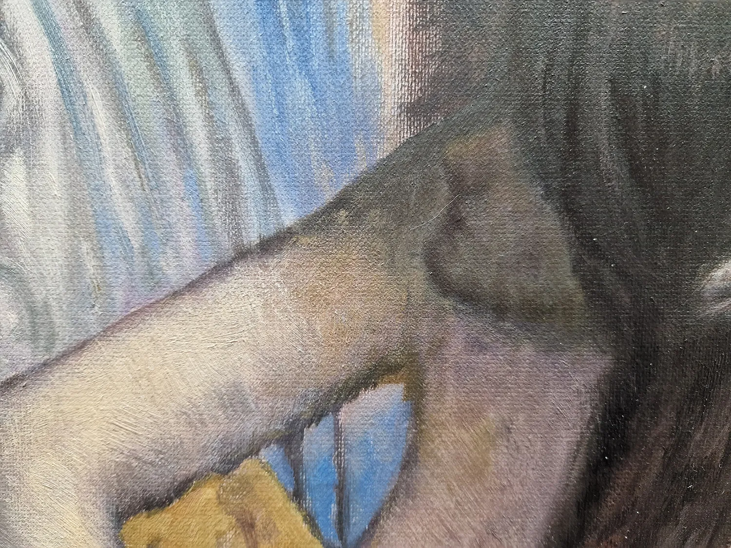 Edgar Degas – Woman Combing Her Hair - slike na platnu Edgar Degas - Ženska si počeše lase - ročno slikana umetniška slika - olje na platnu