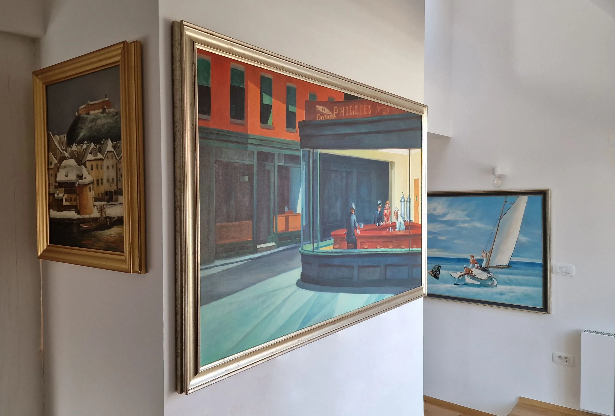 Edward Hopper - Nottambuli - quadro dipinto a mano - olio su tela