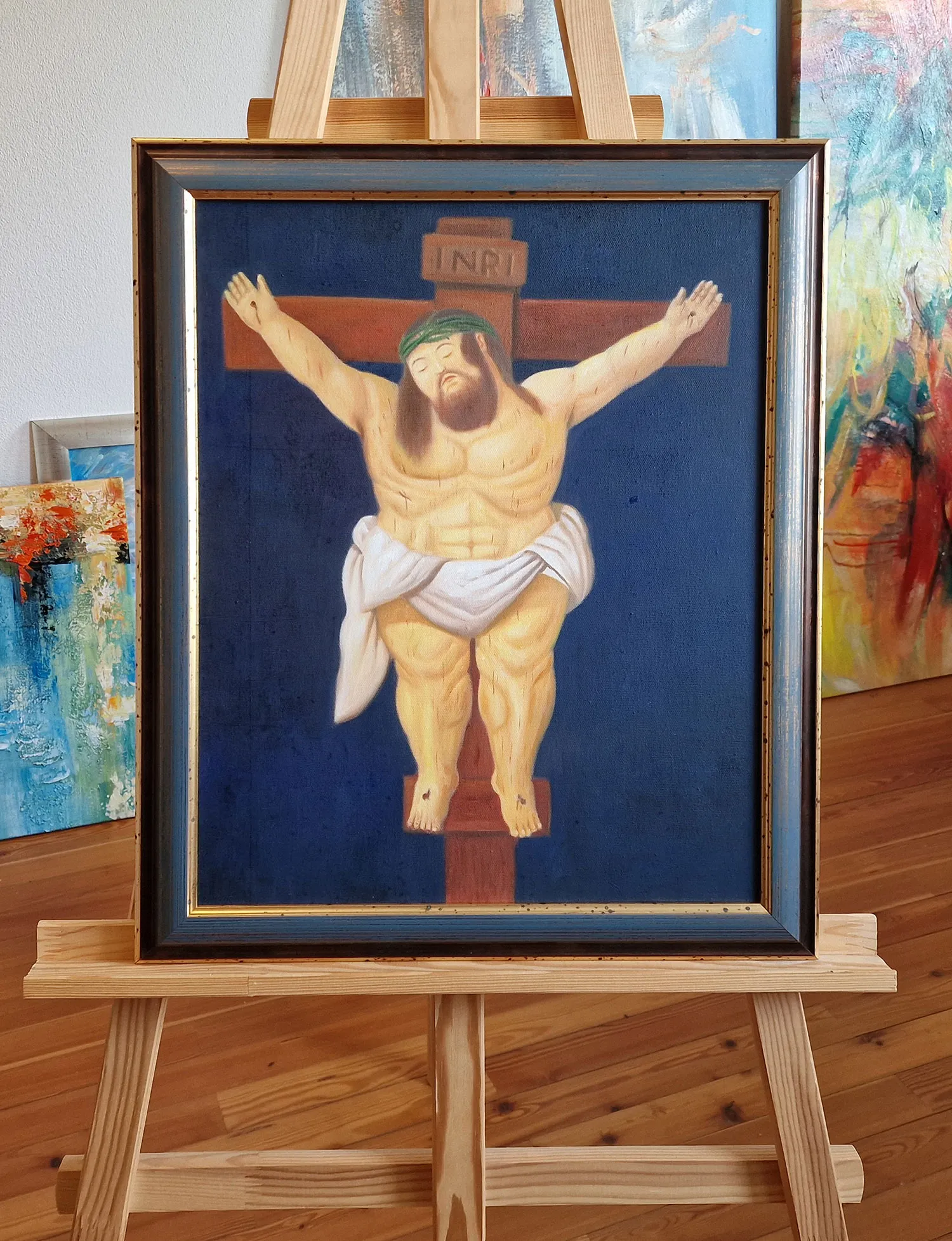 Fernando Botero - Christ Fernando Botero - Krisztus - művészi festmény a nappaliba - reprodukció vásznon